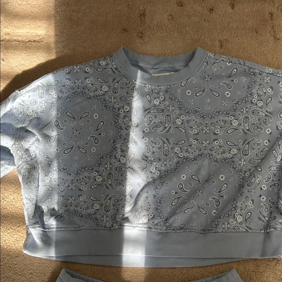 Aerie Light Blue Embroidered Pajama Set - Picture 3 of 8